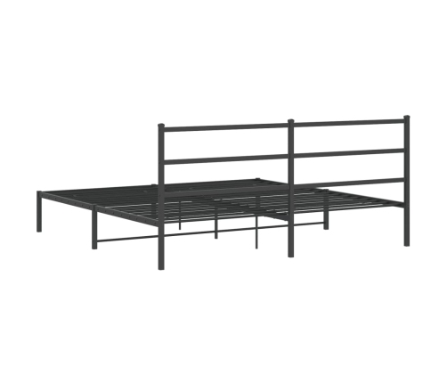 Estructura cama sin colchón con cabecero metal negro 193x203 cm