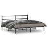 Estructura cama sin colchón con cabecero metal negro 193x203 cm