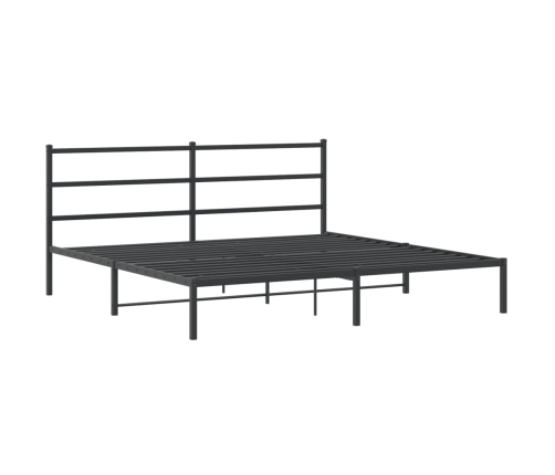 Estructura cama sin colchón con cabecero metal negro 200x200 cm