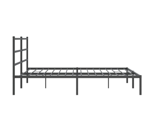 Estructura cama sin colchón con cabecero metal negro 200x200 cm