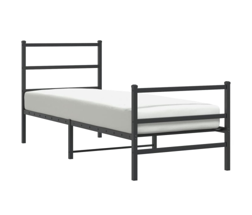 Estructura cama sin colchón con estribo metal negro 80x200 cm