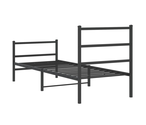 Estructura cama sin colchón con estribo metal negro 80x200 cm