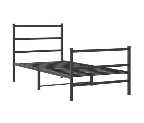 Estructura cama sin colchón con estribo metal negro 90x190 cm