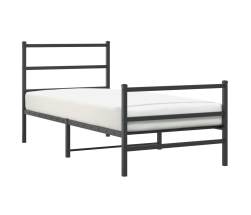 Estructura cama sin colchón con estribo metal negro 90x190 cm