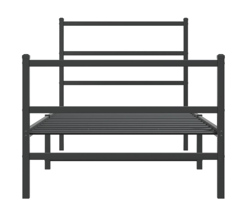 Estructura cama sin colchón con estribo metal negro 90x190 cm