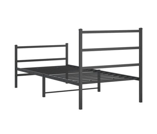 Estructura cama sin colchón con estribo metal negro 90x190 cm