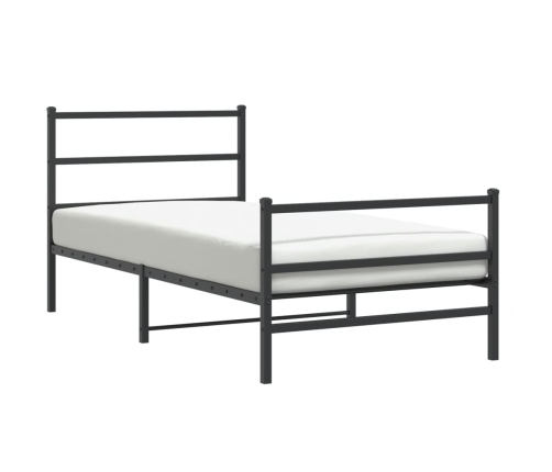 Estructura cama sin colchón con estribo metal negro 100x190 cm