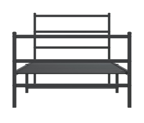 Estructura cama sin colchón con estribo metal negro 100x190 cm