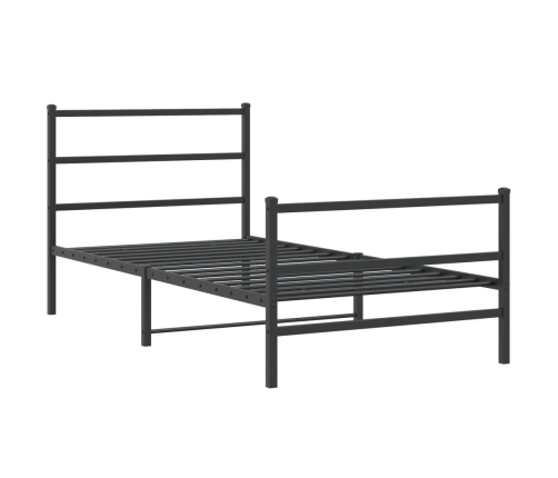 Estructura cama sin colchón con estribo metal negro 100x200 cm