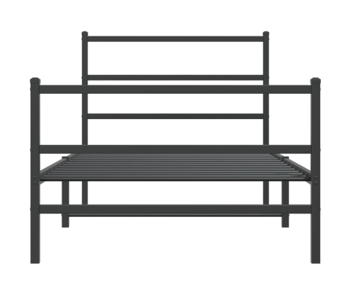 Estructura cama sin colchón con estribo metal negro 100x200 cm