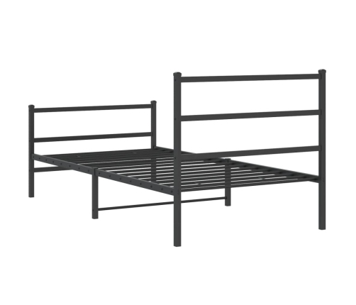 Estructura cama sin colchón con estribo metal negro 100x200 cm
