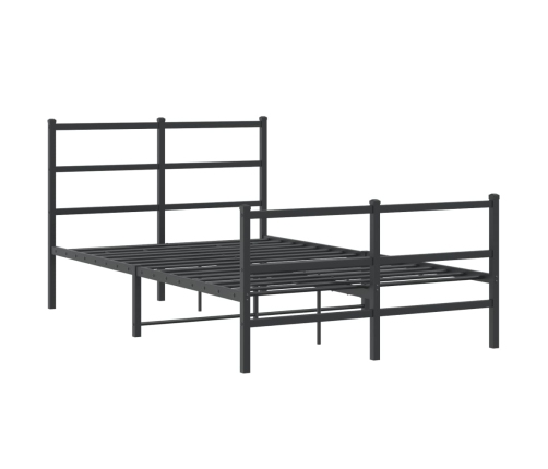 Estructura cama sin colchón con estribo metal negro 120x190 cm