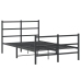 Estructura cama sin colchón con estribo metal negro 120x190 cm