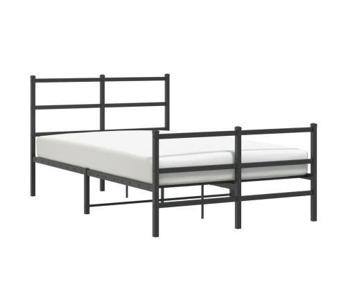 Estructura cama sin colchón con estribo metal negro 120x190 cm