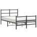 Estructura cama sin colchón con estribo metal negro 120x190 cm