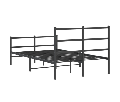 Estructura cama sin colchón con estribo metal negro 120x190 cm