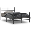 Estructura cama sin colchón con estribo metal negro 120x190 cm