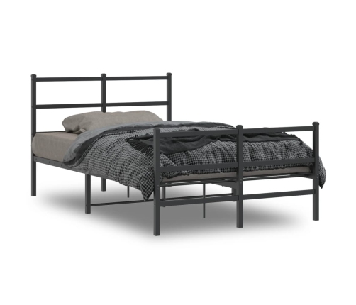 Estructura cama sin colchón con estribo metal negro 120x190 cm