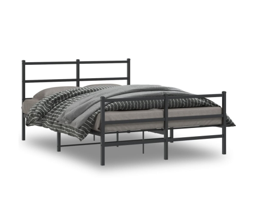 Estructura cama sin colchón con estribo metal negro 140x200 cm