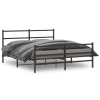 vidaXL Estructura de cama con cabecero y estribo metal negro 160x200cm