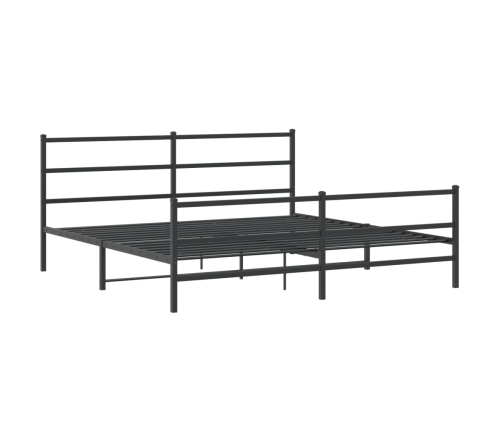 Estructura de cama con cabecero y estribo metal negro 180x200cm