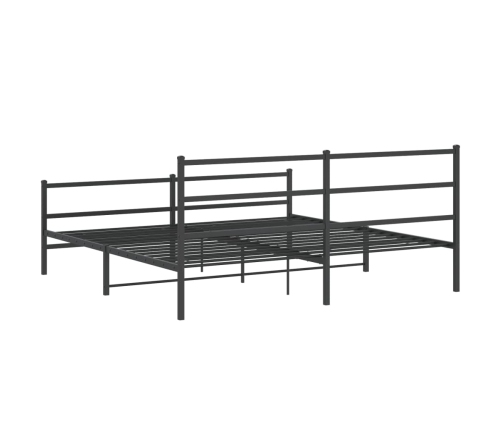 Estructura de cama con cabecero y estribo metal negro 180x200cm