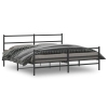 Estructura de cama con cabecero y estribo metal negro 180x200cm