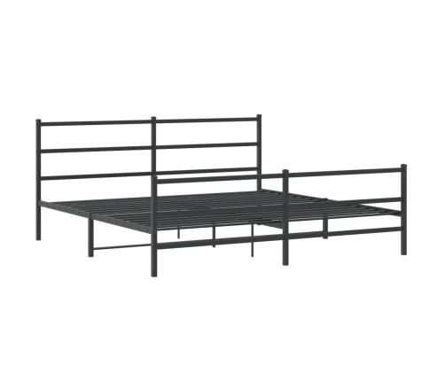 Estructura cama sin colchón con estribo metal negro 183x213 cm