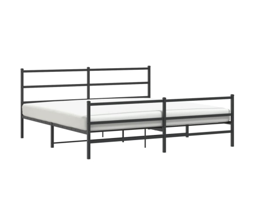 Estructura cama sin colchón con estribo metal negro 183x213 cm