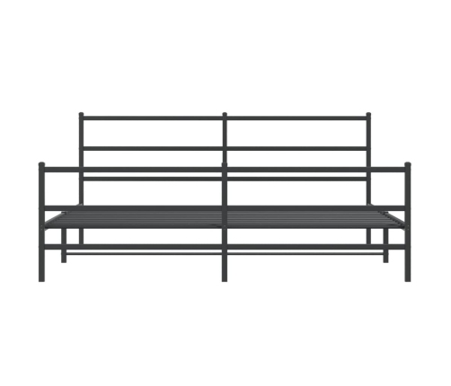 Estructura cama sin colchón con estribo metal negro 183x213 cm