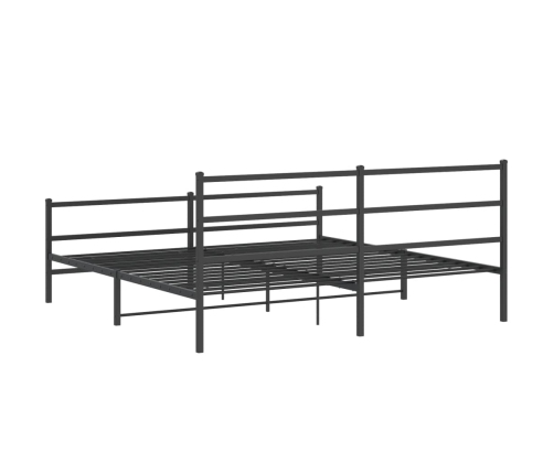 Estructura cama sin colchón con estribo metal negro 183x213 cm