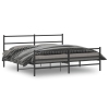 Estructura de cama con cabecero y estribo metal negro 183x213cm