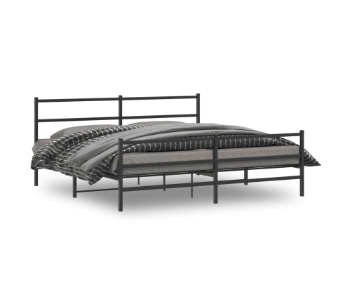 Estructura cama sin colchón con estribo metal negro 183x213 cm