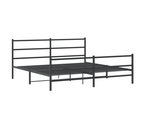 Estructura cama sin colchón con estribo metal negro 200x200 cm