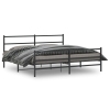 Estructura cama sin colchón con estribo metal negro 200x200 cm