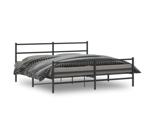 Estructura cama sin colchón con estribo metal negro 200x200 cm