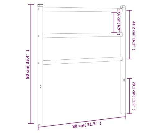 Cabecero de metal negro 75 cm