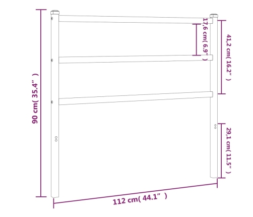 Cabecero de metal negro 107 cm