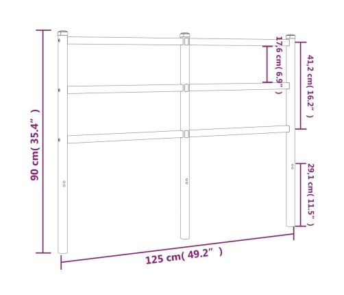 Cabecero de metal negro 120 cm