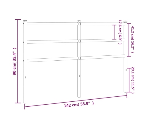 Cabecero de metal negro 135 cm