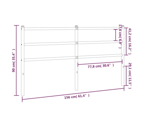 Cabecero de metal negro 150 cm