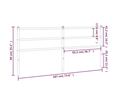 Cabecero de metal negro 180 cm