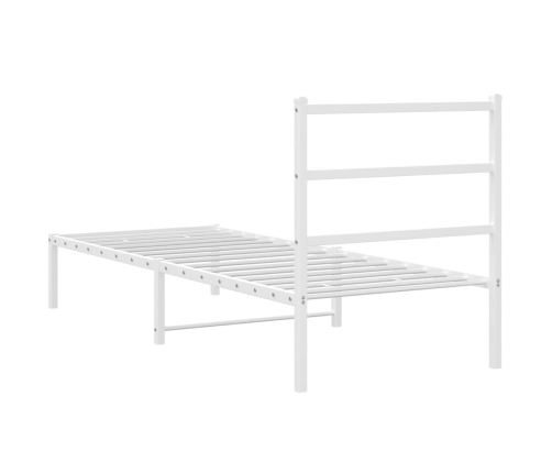 Estructura cama sin colchón con cabecero metal blanco 80x200 cm