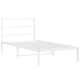 Estructura cama sin colchón con cabecero metal blanco 100x200cm