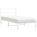 Estructura cama sin colchón con cabecero metal blanco 100x200cm