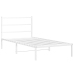 Estructura cama sin colchón con cabecero metal blanco 107x203cm