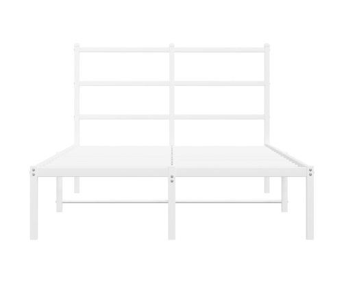 Estructura cama sin colchón con cabecero metal blanco 120x190cm