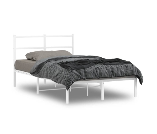 Estructura cama sin colchón con cabecero metal blanco 120x190cm