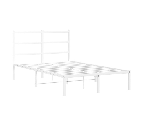 Estructura cama sin colchón con cabecero metal blanco 120x200cm