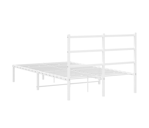 Estructura cama sin colchón con cabecero metal blanco 120x200cm